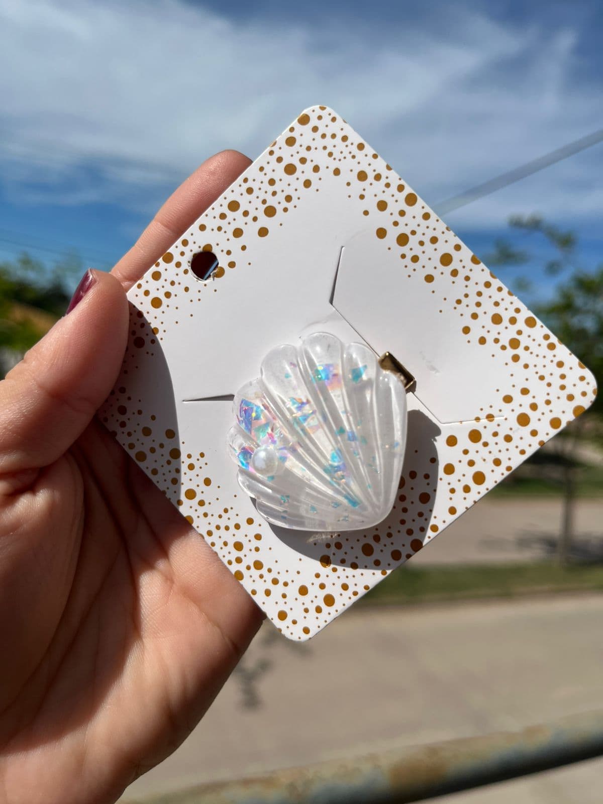 Pinza mini p/ Cabello Verano OSTRA 🦪